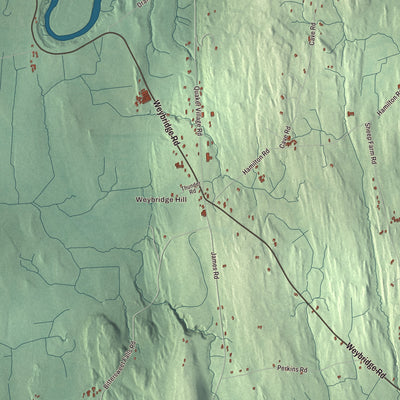 Street and neighborhood detail from the Weybridge, Vermont map