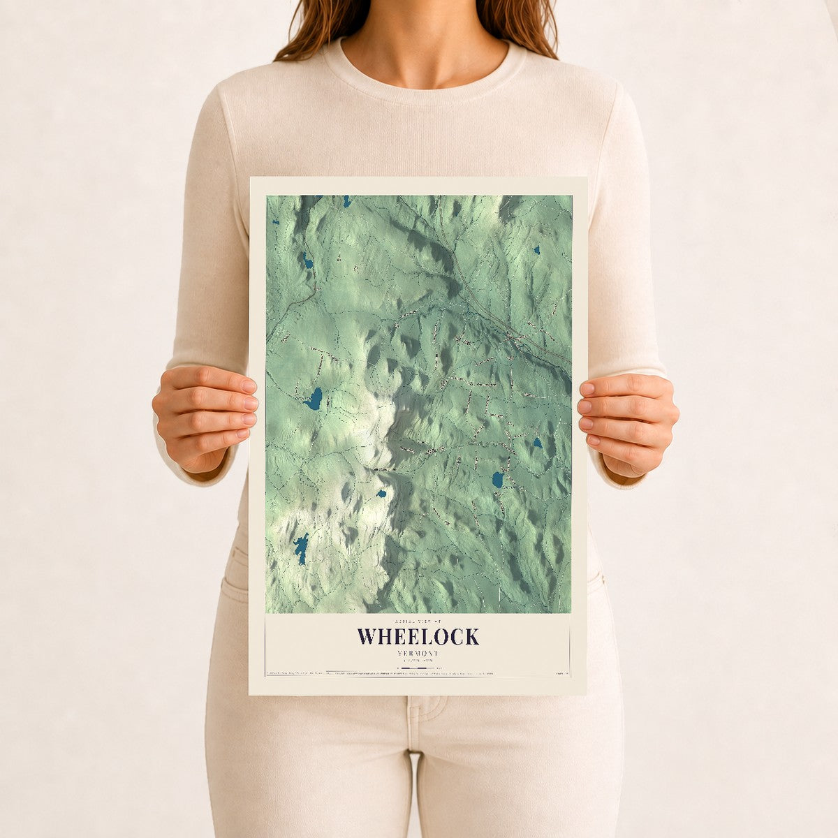 Wheelock, Vermont map print - 12 x 18 archival matte print