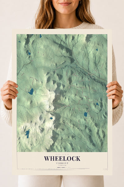 Wheelock, Vermont map print - 18 x 24 archival matte print