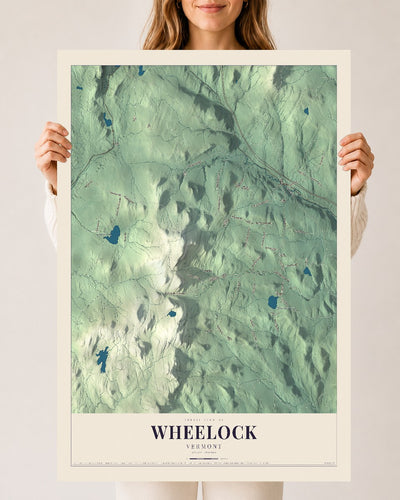 Wheelock, Vermont map print - 24 x 36 archival matte print