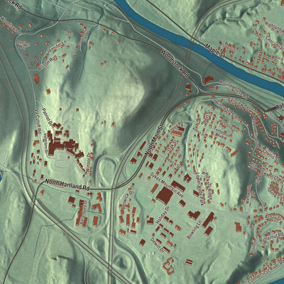 Street and neighborhood detail from the White River Junction, Vermont map