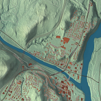 Terrain and local geography detail from the White River Junction, Vermont map