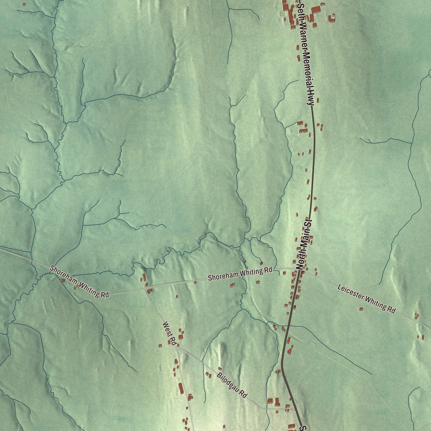 Street and neighborhood detail from the Whiting, Vermont map