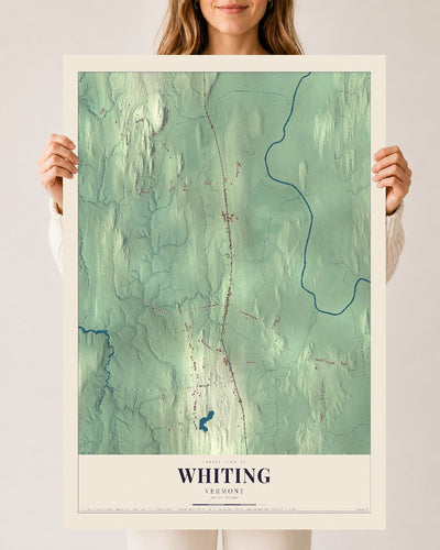 Whiting, Vermont map print - 24 x 36 archival matte print