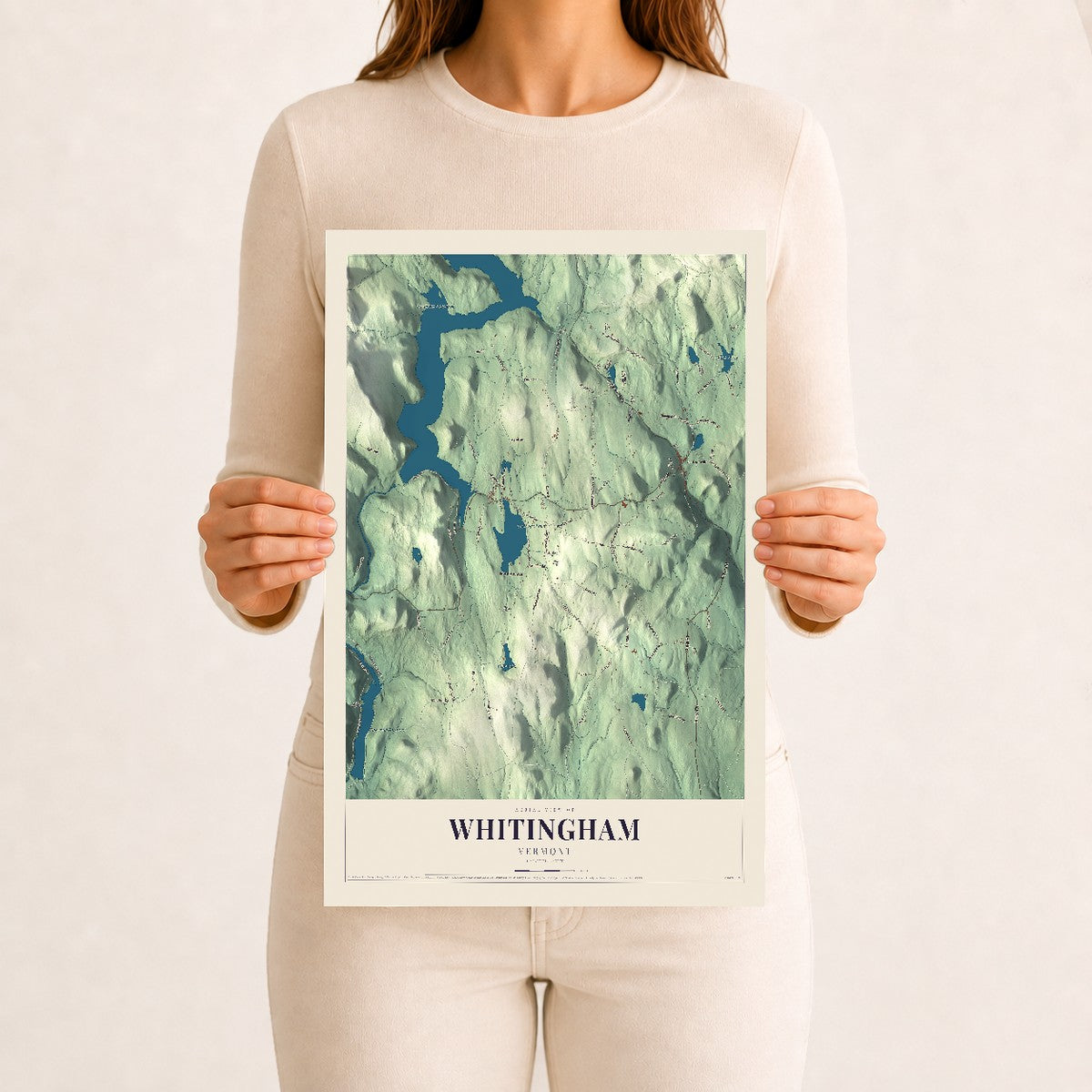 Whitingham, Vermont map print - 12 x 18 archival matte print