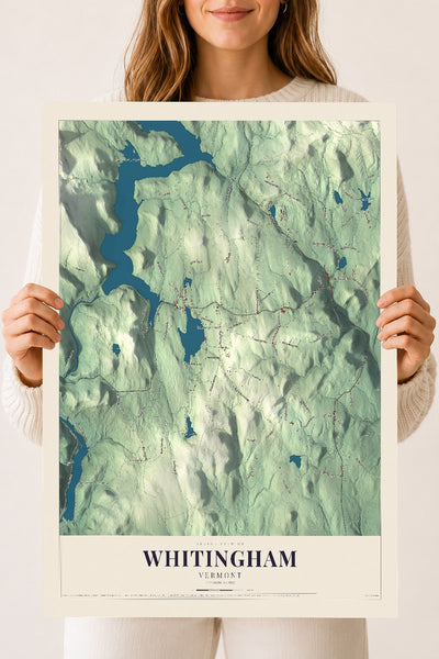 Whitingham, Vermont map print - 18 x 24 archival matte print