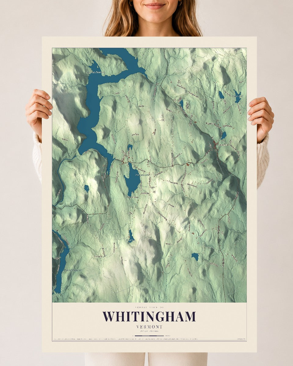 Whitingham, Vermont map print - 24 x 36 archival matte print