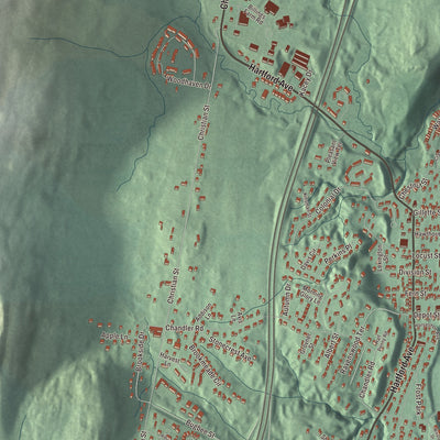 Street and neighborhood detail from the Wilder, Vermont map