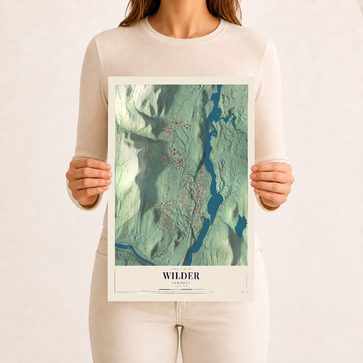 Wilder, Vermont map print - 12 x 18 archival matte print