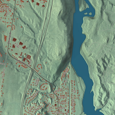Terrain and local geography detail from the Wilder, Vermont map