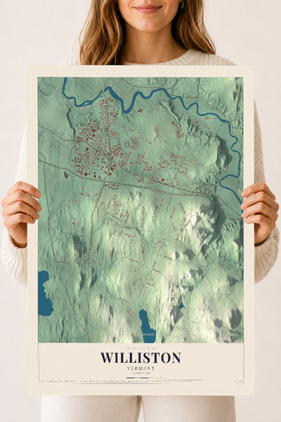 Williston, Vermont map print - 18 x 24 archival matte print
