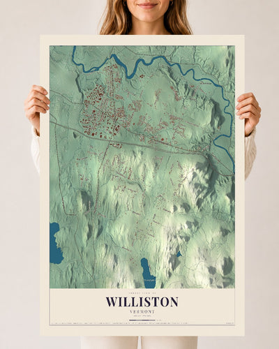 Williston, Vermont map print - 24 x 36 archival matte print