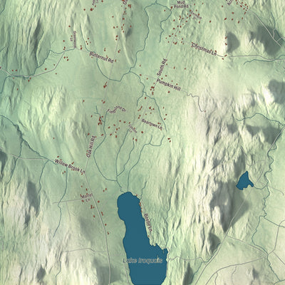 Terrain and local geography detail from the Williston, Vermont map