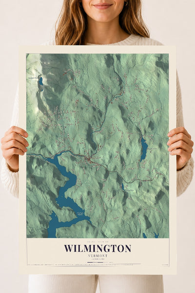 Wilmington, Vermont map print - 18 x 24 archival matte print
