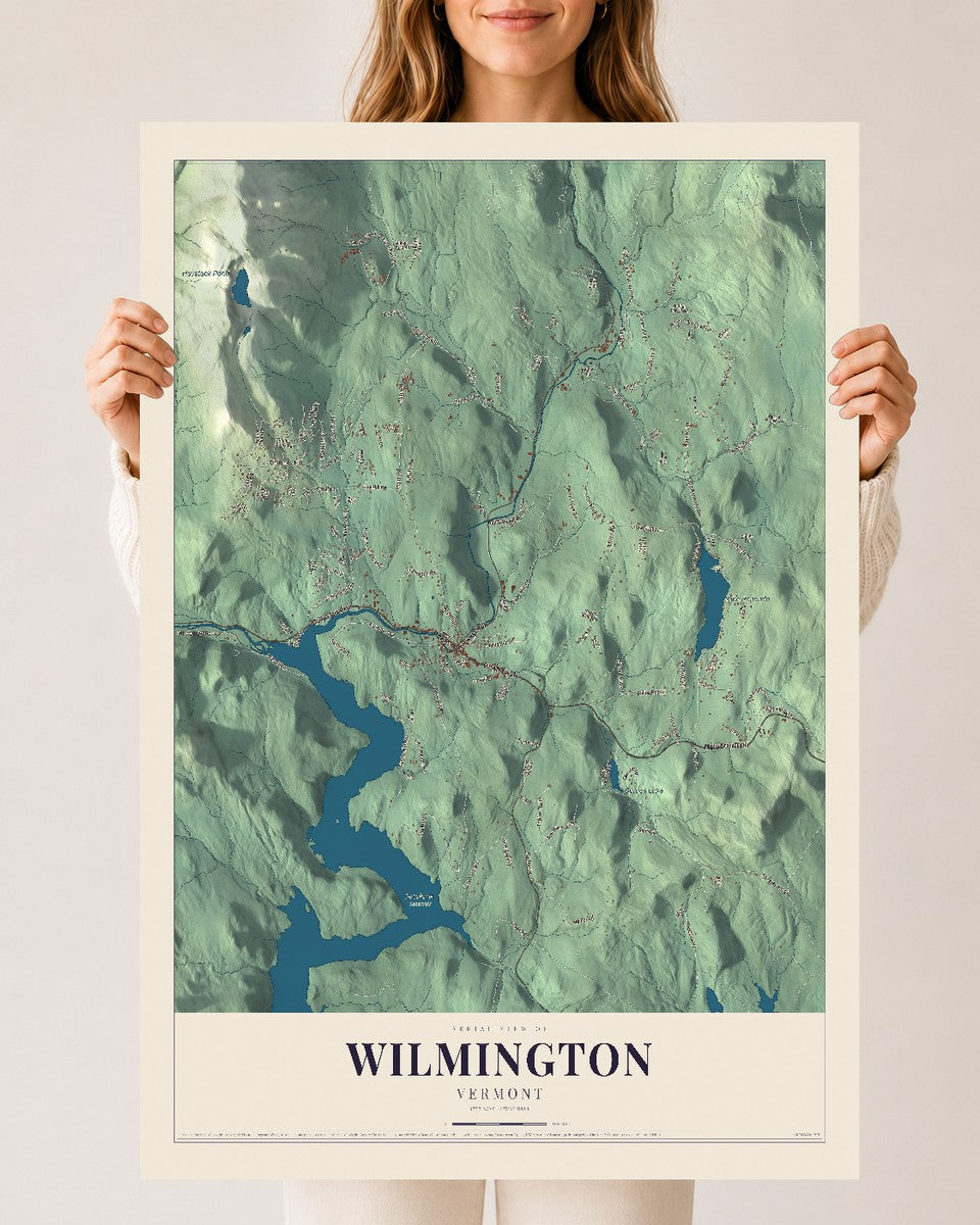 Wilmington, Vermont map print - 24 x 36 archival matte print