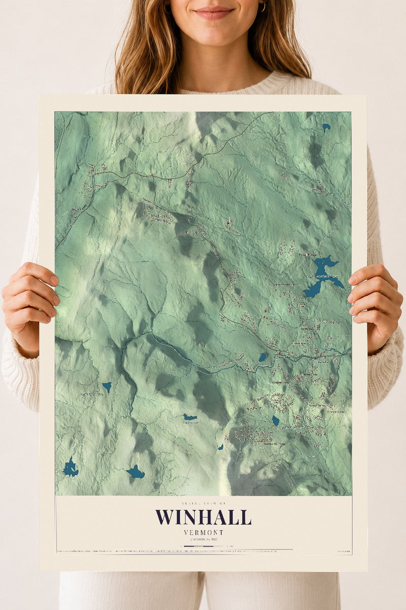 Winhall, Vermont map print - 18 x 24 archival matte print