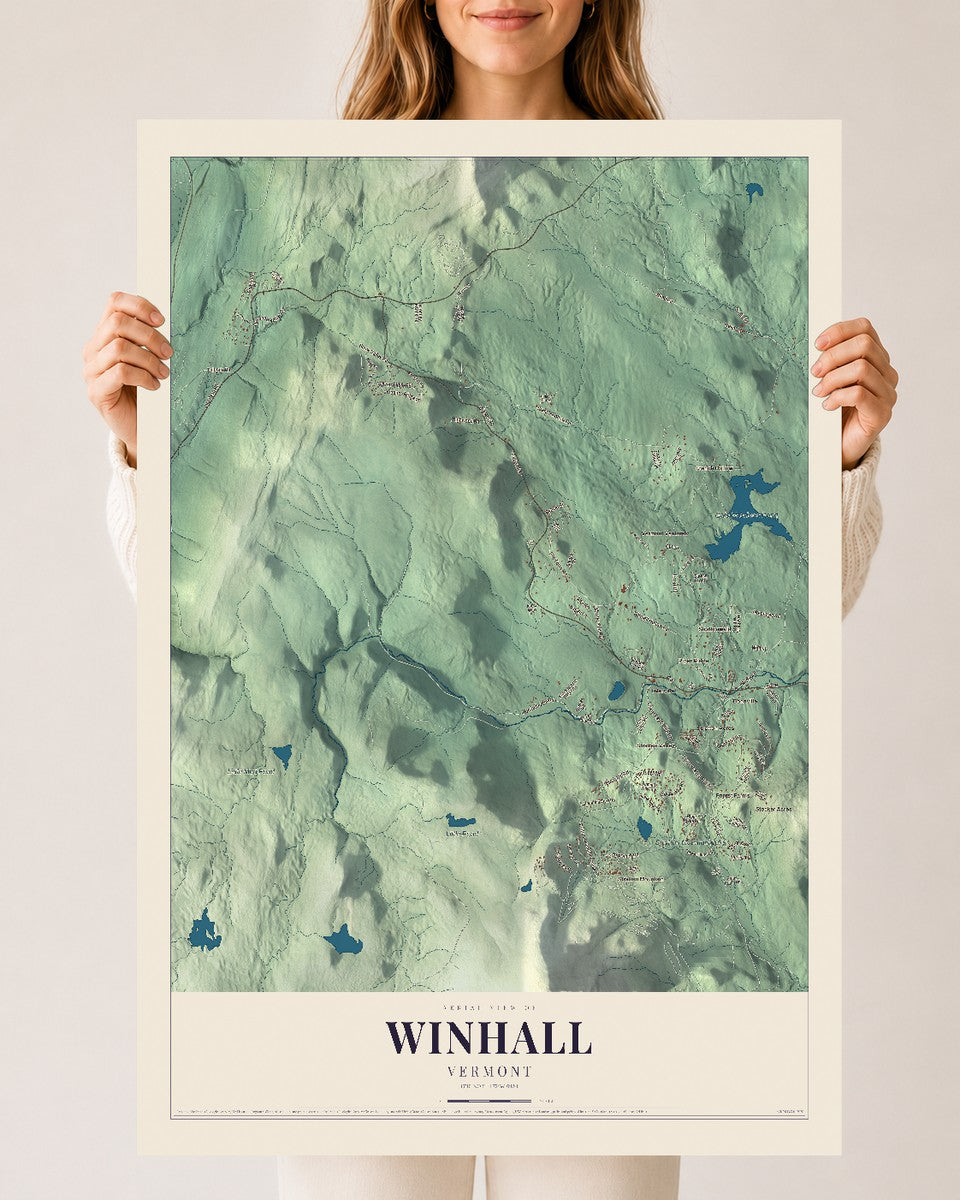 Winhall, Vermont map print - 24 x 36 archival matte print
