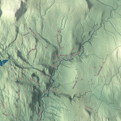 Street and neighborhood detail from the Wolcott, Vermont map