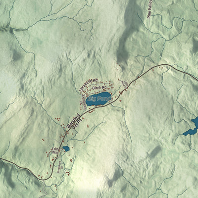 Terrain and local geography detail from the Woodford, Vermont map