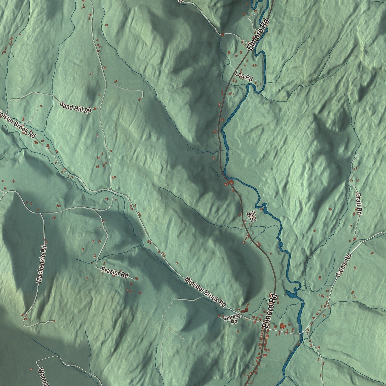 Street and neighborhood detail from the Worcester, Vermont map