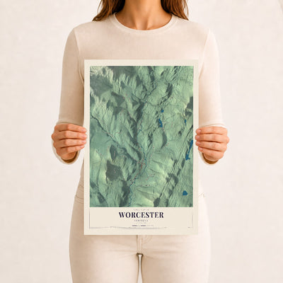 Worcester, Vermont map print - 12 x 18 archival matte print