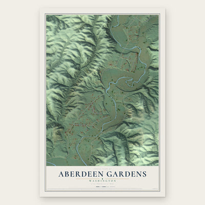 Aberdeen Gardens, Washington map print, the full design