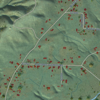 Close-up of the map of Aberdeen Gardens, Washington print showing street and building detail