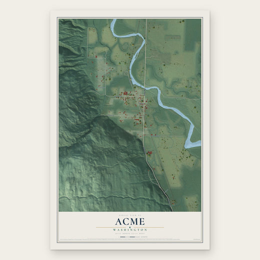 Acme, Washington map print, the full design