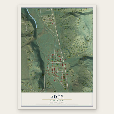 Addy, Washington map print, the full design