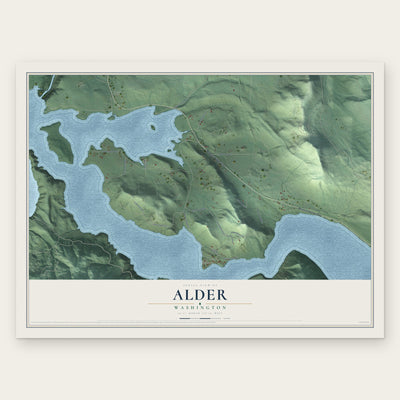 Alder, Washington map print, the full design