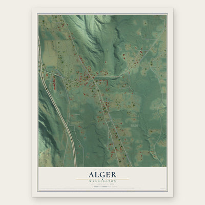 Alger, Washington map print, the full design