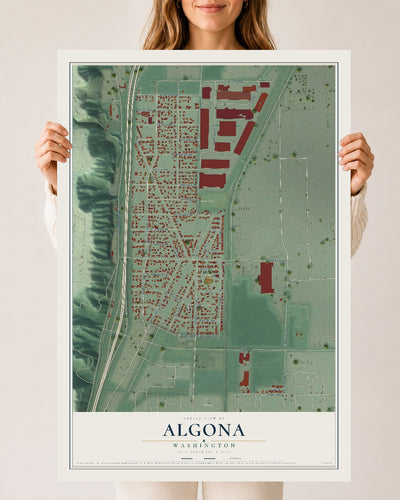 Map of Algona, Washington, 24 x 36 inch unframed archival matte print