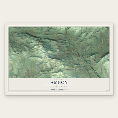 Amboy, Washington map print, the full design