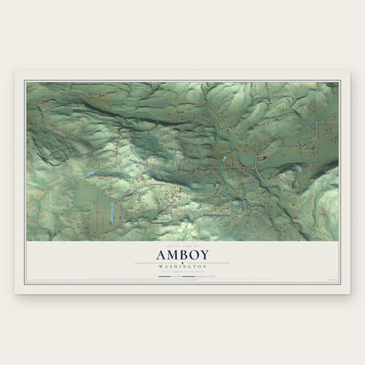 Amboy, Washington map print, the full design