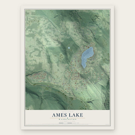 Ames Lake, Washington map print, the full design