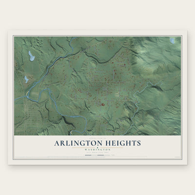 Arlington Heights, Washington map print, the full design