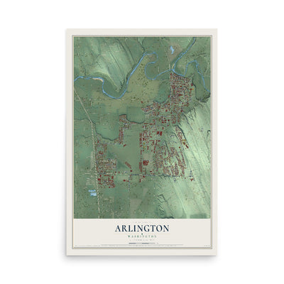 Map of Arlington, Washington, 12 x 18 inch unframed archival matte print