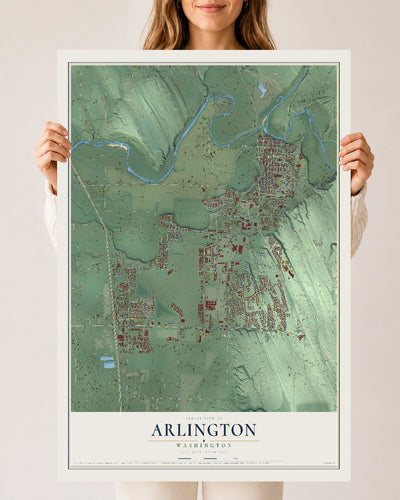 Map of Arlington, Washington, 24 x 36 inch unframed archival matte print