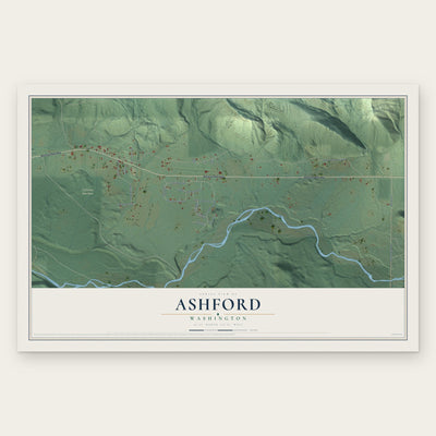Ashford, Washington map print, the full design