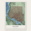 Ballard, Washington map print, the full design