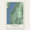 Bangor Base, Washington map print, the full design