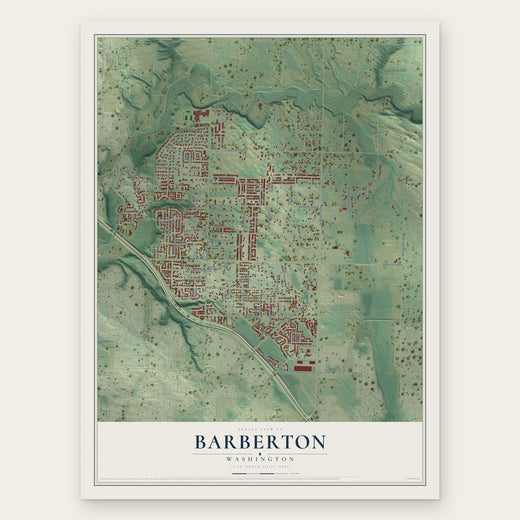 Barberton, Washington map print, the full design