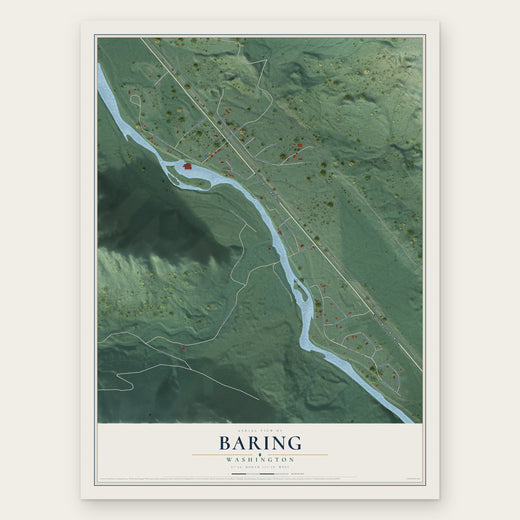 Baring, Washington map print, the full design