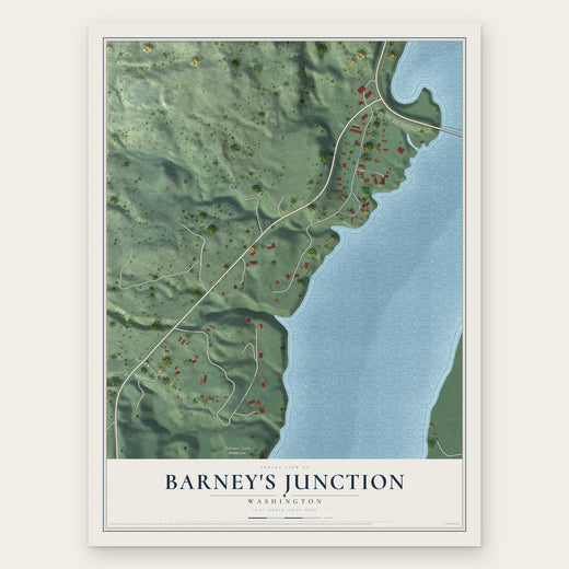 Barney's Junction, Washington map print, the full design