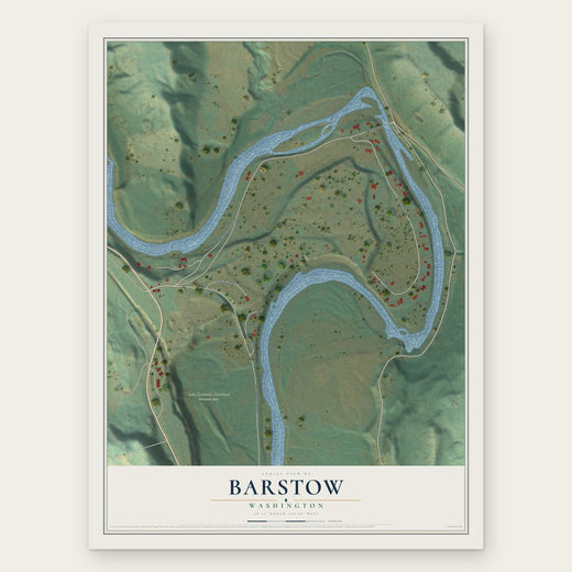 Barstow, Washington map print, the full design
