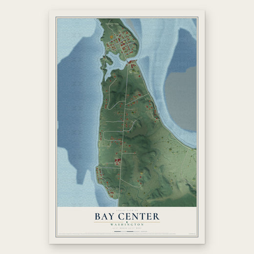 Bay Center, Washington map print, the full design