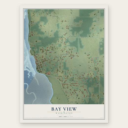 Bay View, Washington map print, the full design