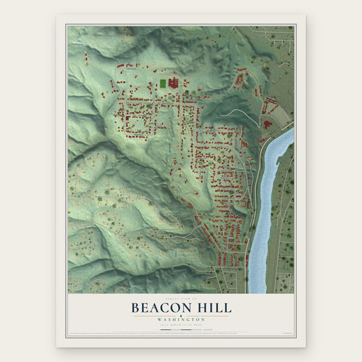 Beacon Hill, Washington map print, the full design