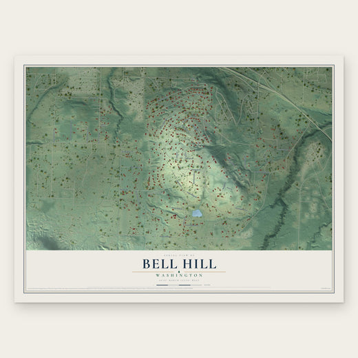 Bell Hill, Washington map print, the full design