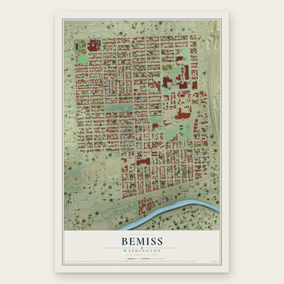Bemiss, Washington map print, the full design